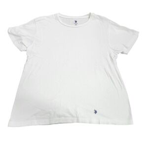 US Polo Assn Shirt Mens Large White Logo Graphic Tee Tagless Crew Neck Top